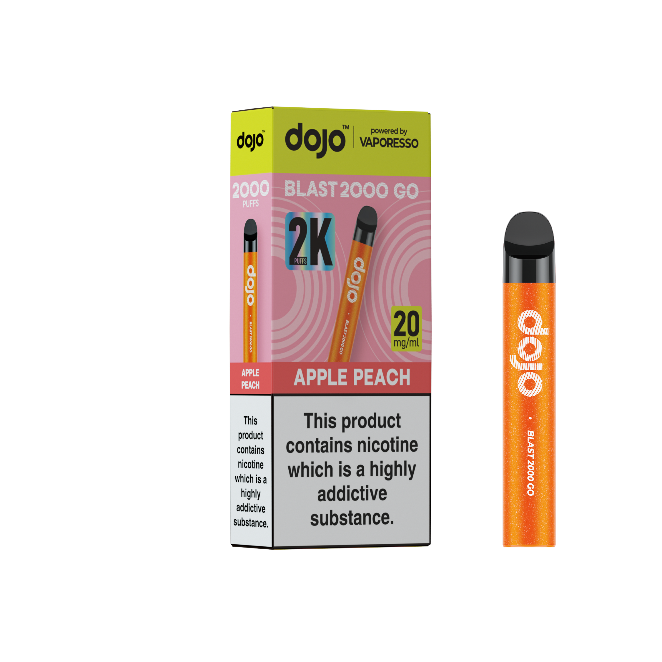 Vaporesso DOJO Blast 2000 Go Pre-filled Pod Vape Kit - Apple Peach