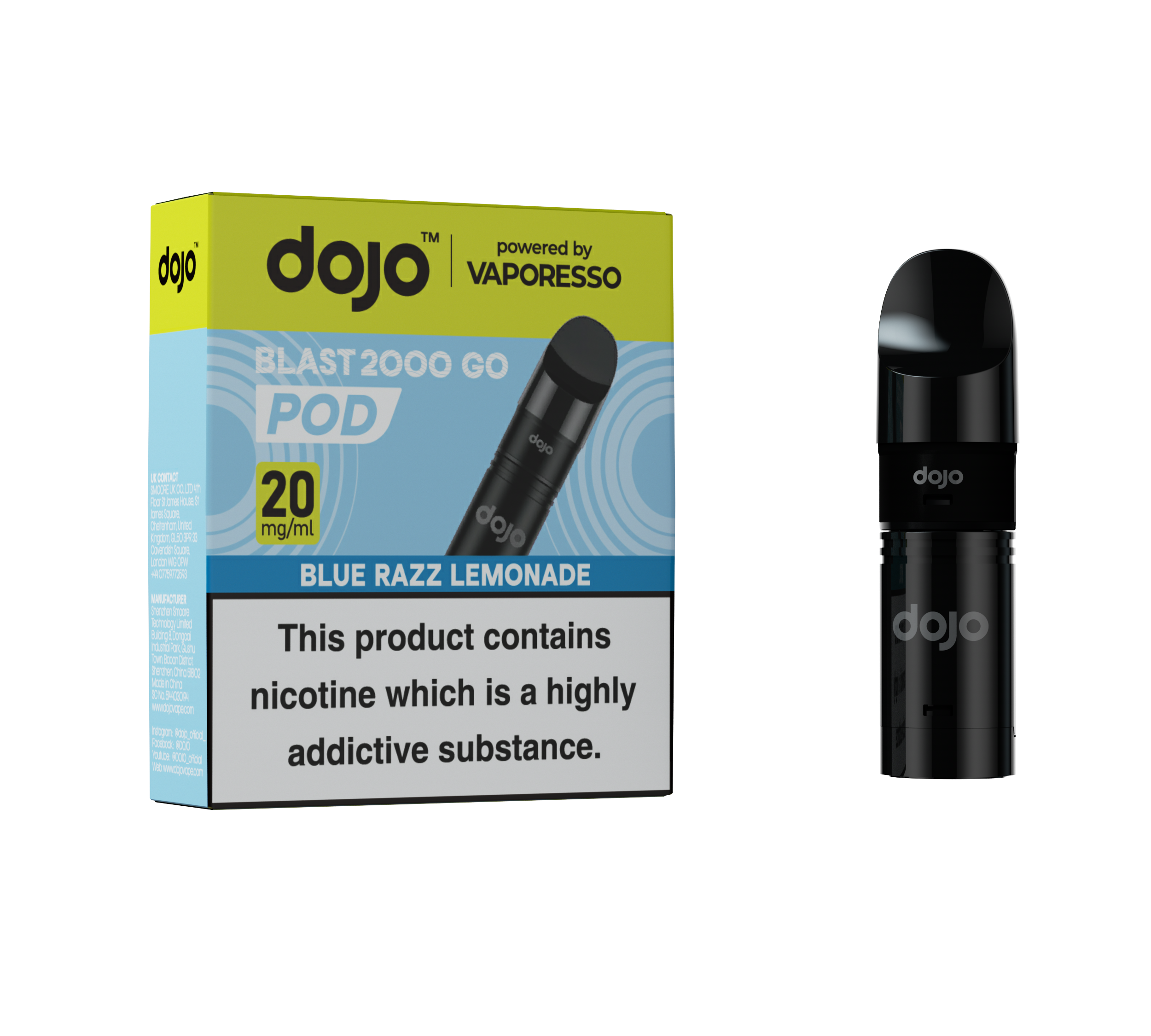 Vaporesso DOJO Blast 2000 Go Refillable Pods - Blue Razz Lemonade