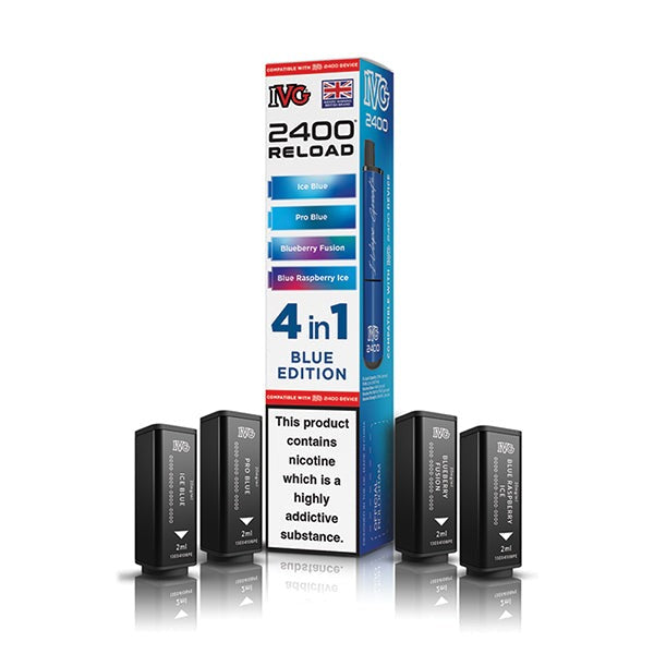 IVG 2400 Reload Replacement Pods (4 in 1) - Blue Edition