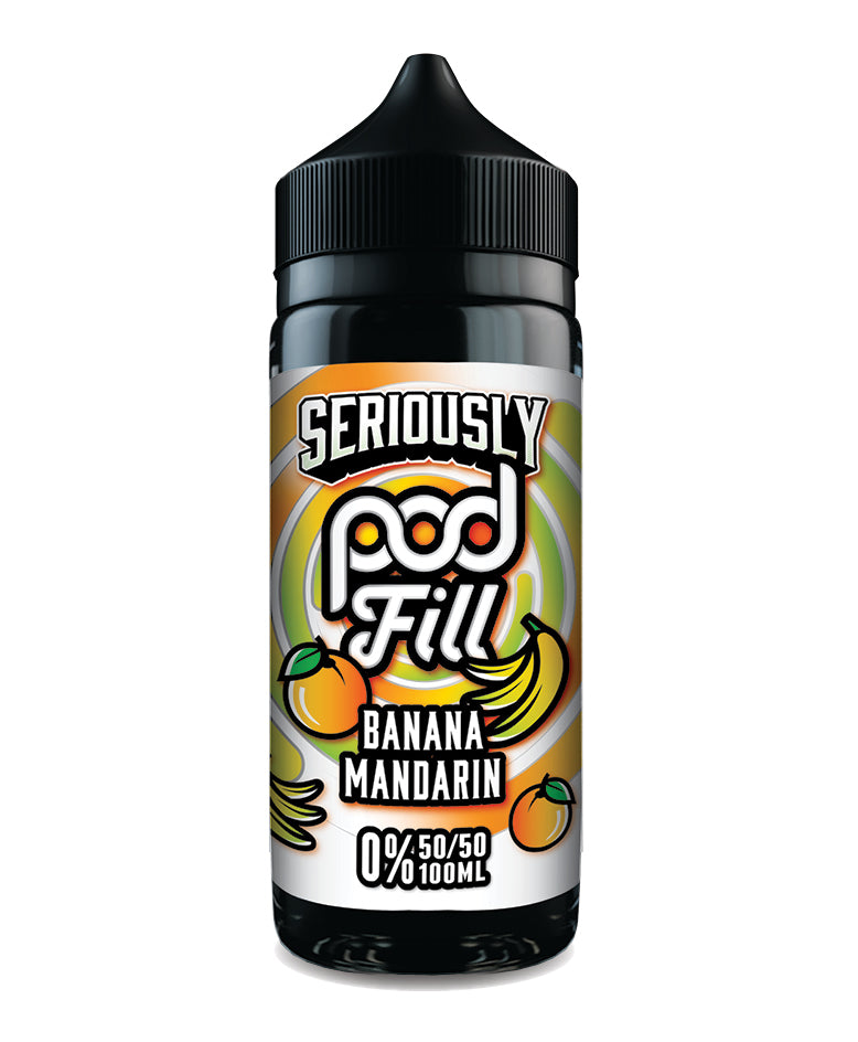 Seriously Pod Fill 100ml - Banana Mandarin (FREE NIC SHOTS)