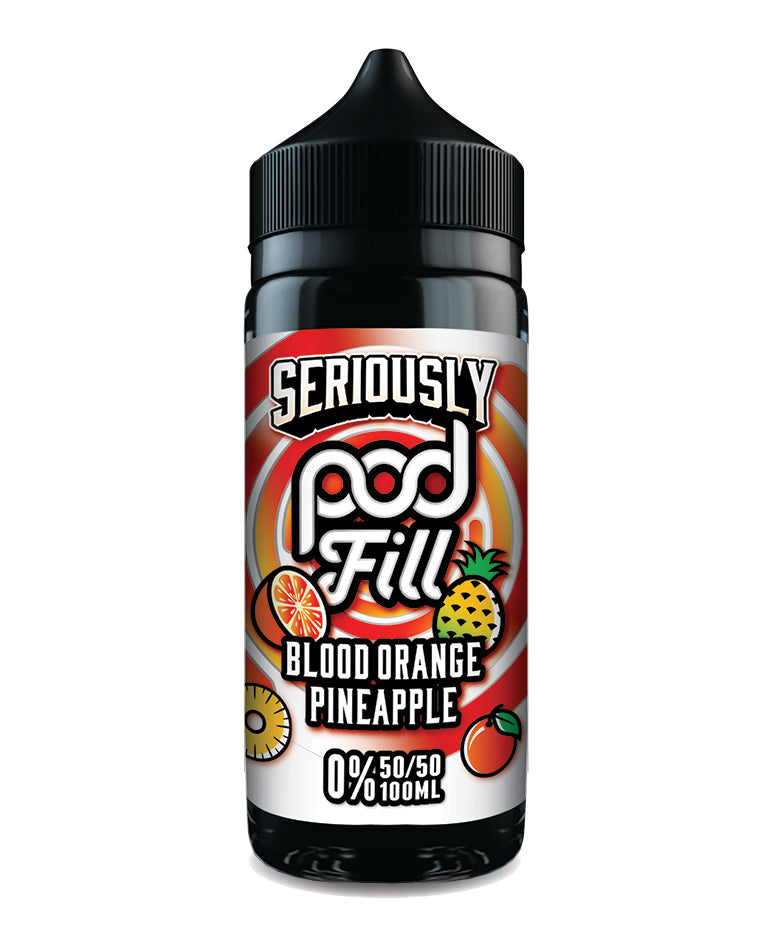 Seriously Pod Fill 100ml - Blood Orange Pineapple (FREE NIC SHOTS)