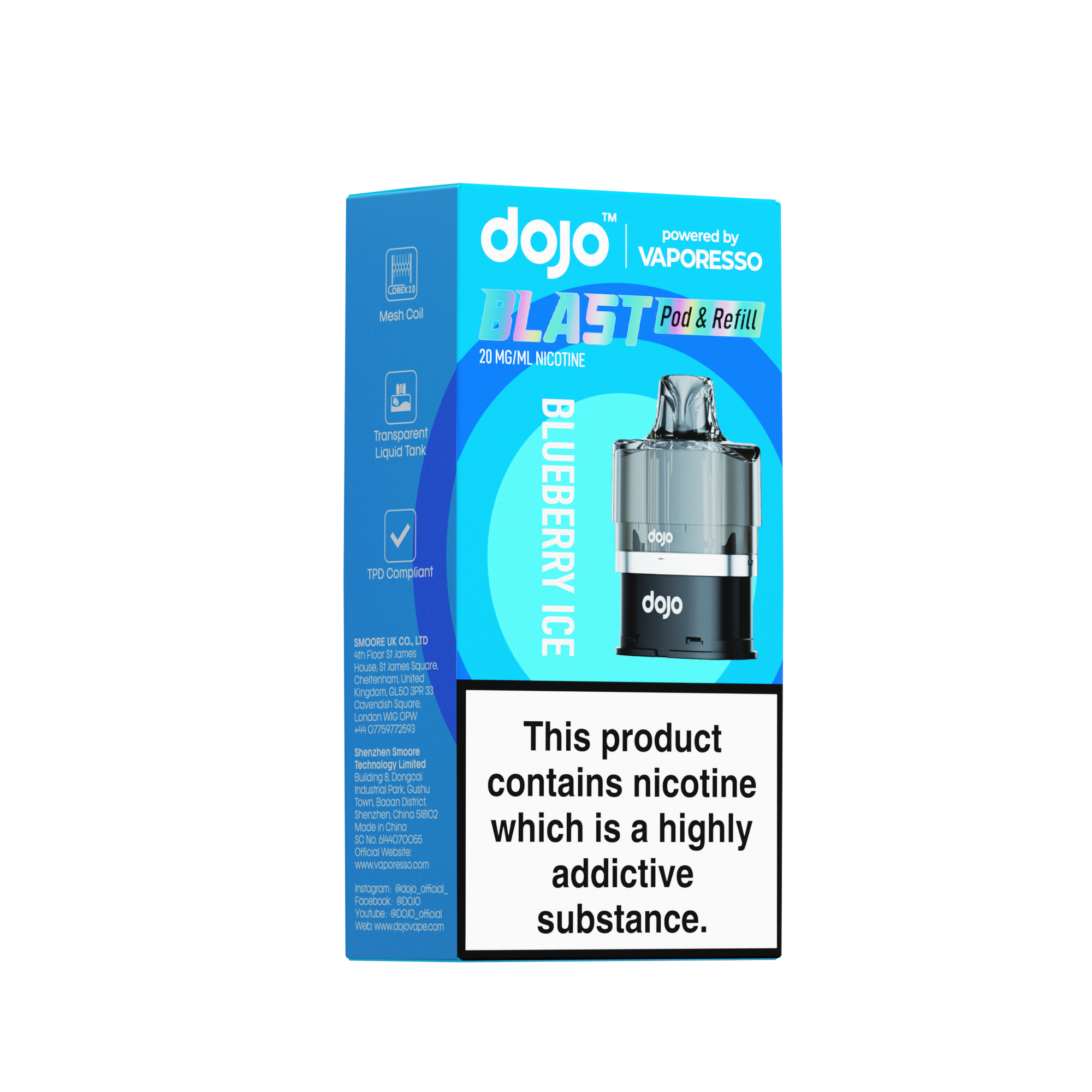 Vaporesso DOJO Blast 6000 Refillable Pod 12ml - Blueberry Ice