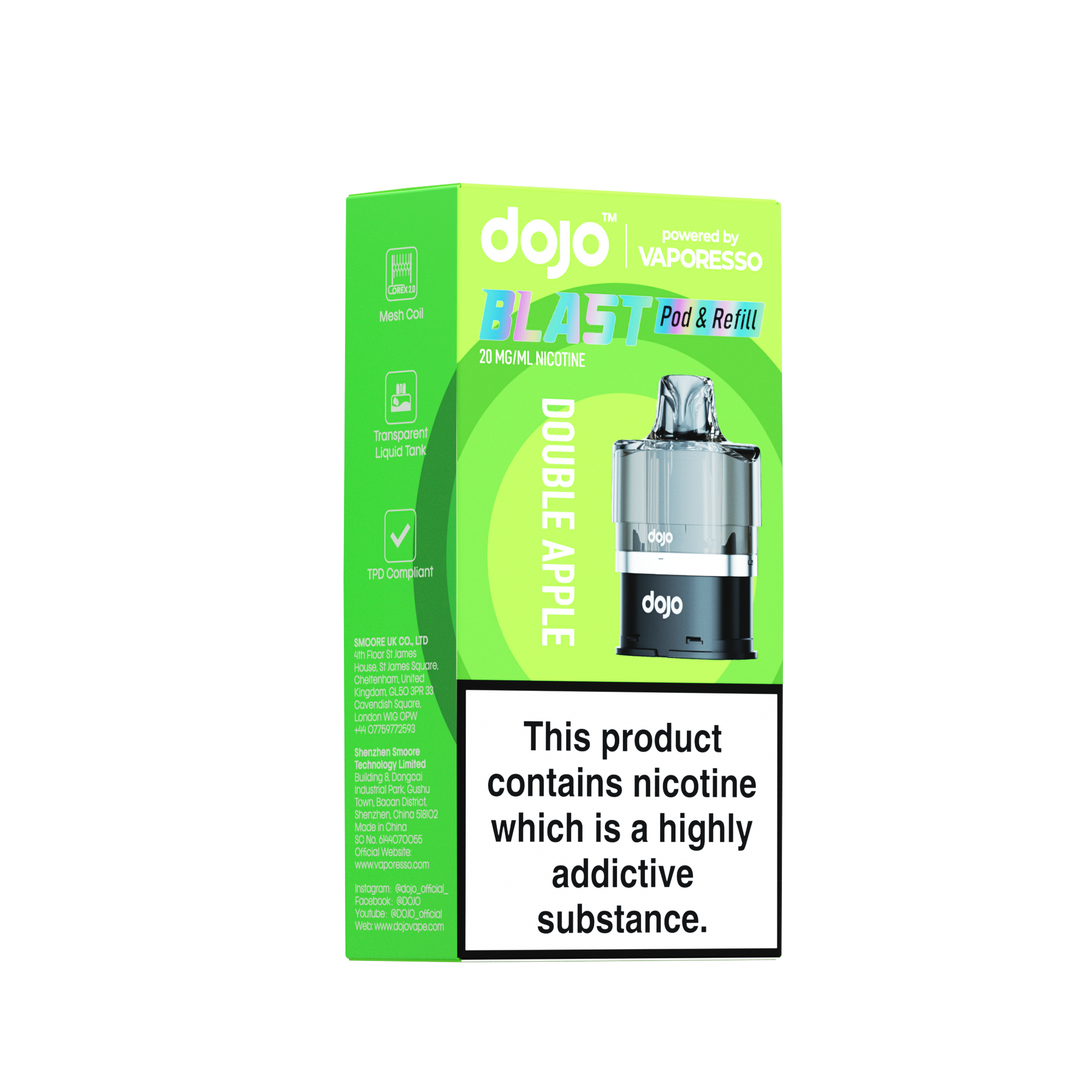 Vaporesso DOJO Blast 6000 Refillable Pod 12ml - Double Apple
