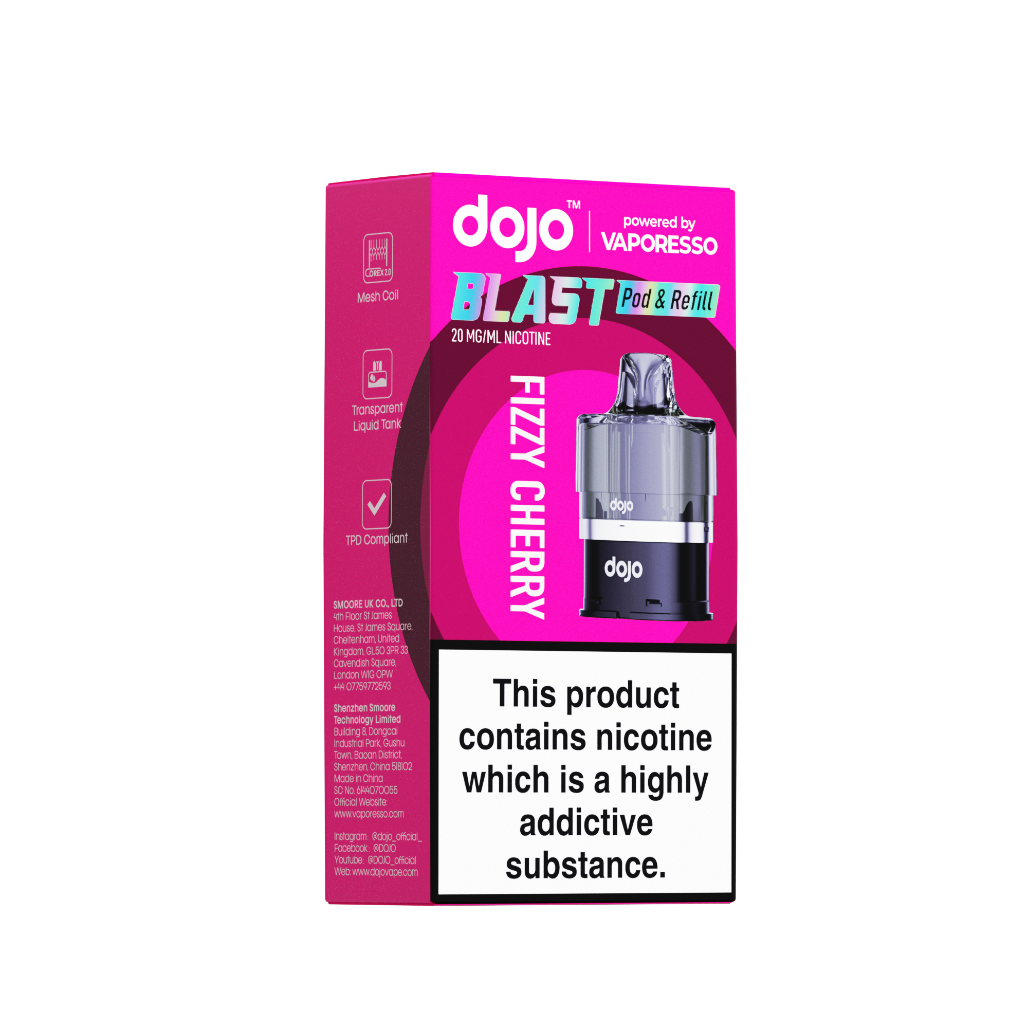 Vaporesso DOJO Blast 6000 Refillable Pod 12ml - Fizzy Cherry