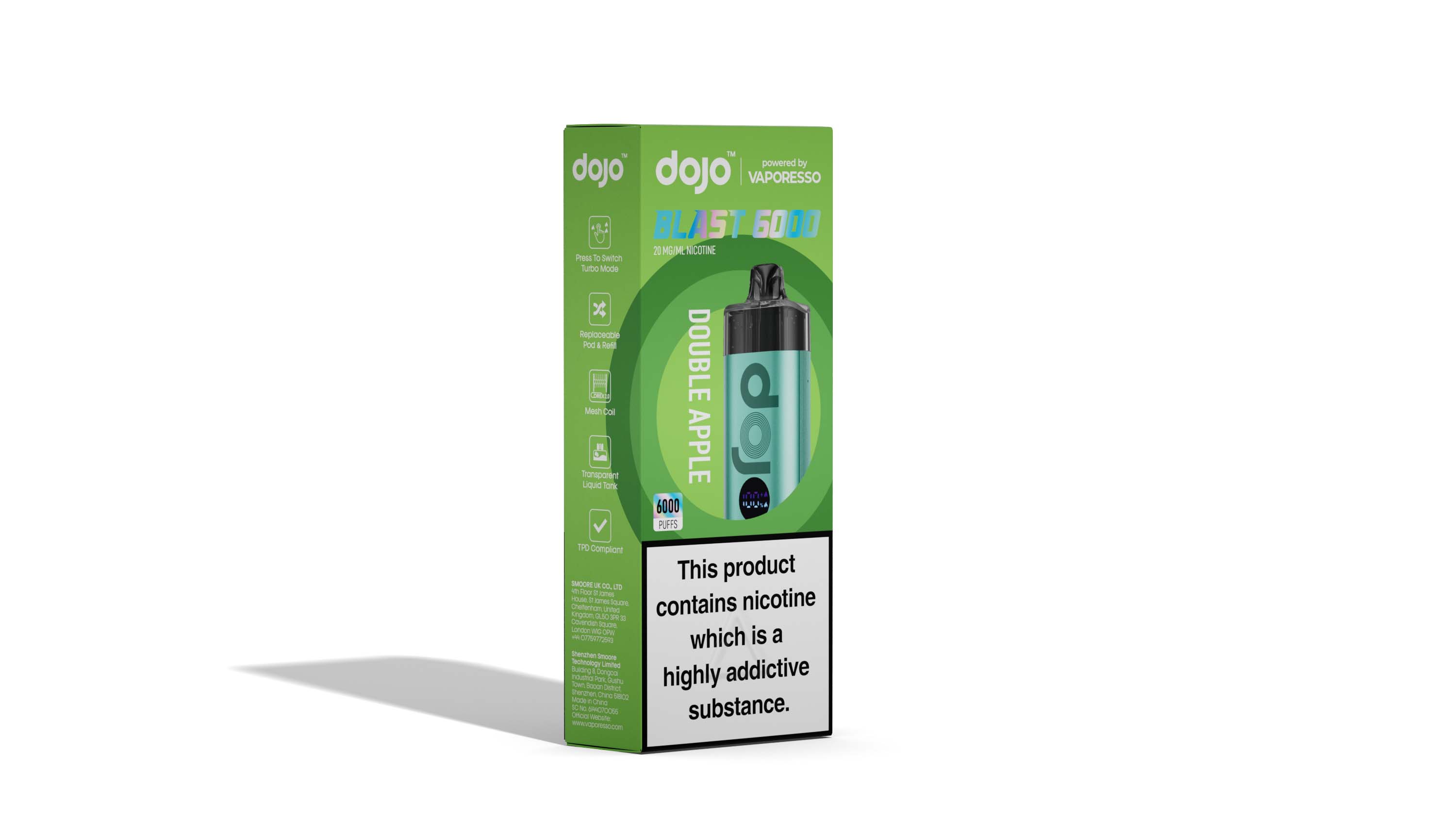 Vaporesso DOJO Blast 6000 Pod Vape Kit 12ml - Double Apple