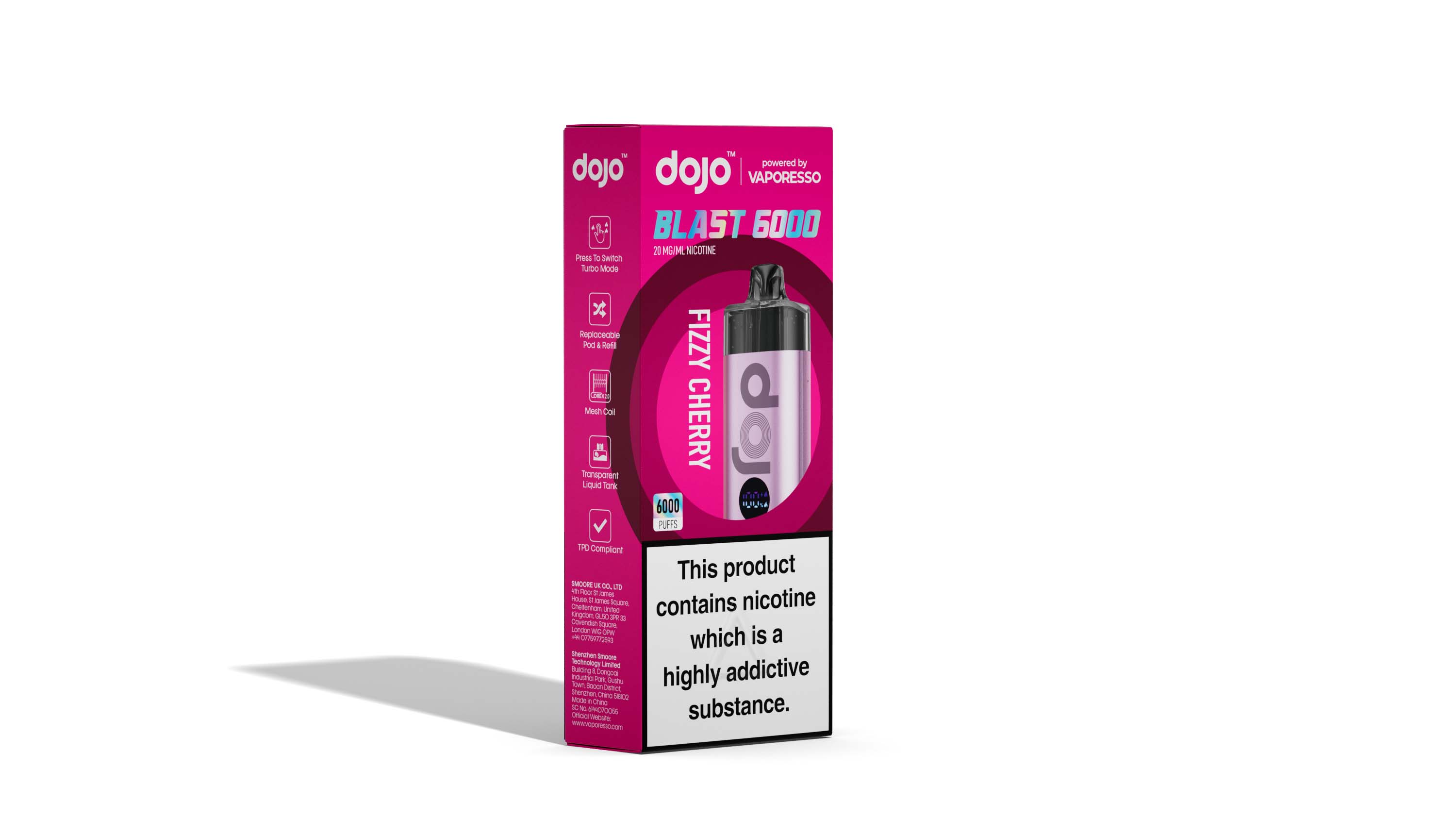 Vaporesso DOJO Blast 6000 Pod Vape Kit 12ml - Fizzy Cherry