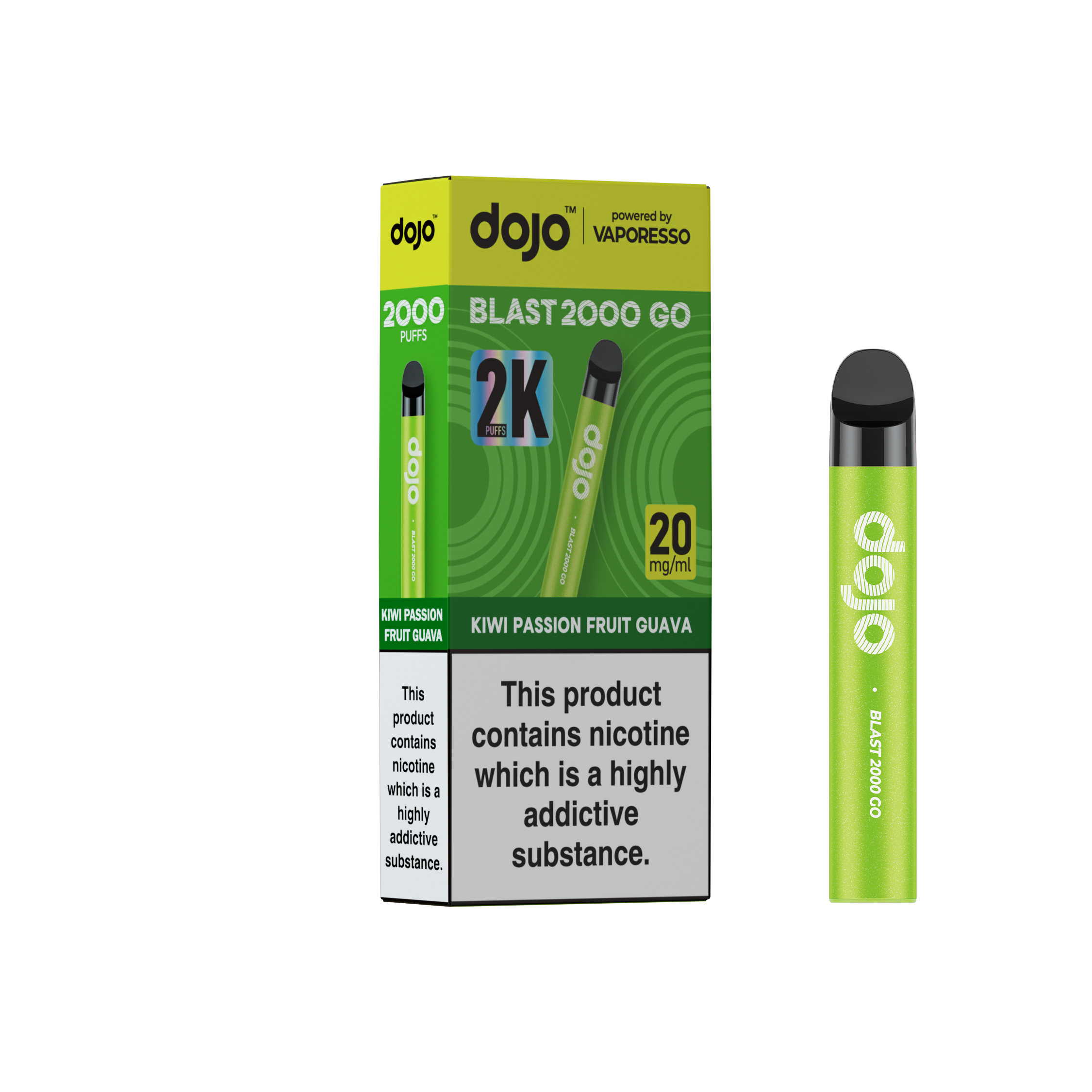 Vaporesso DOJO Blast 2000 Go Pre-filled Pod Vape Kit - Kiwi Passion Guava