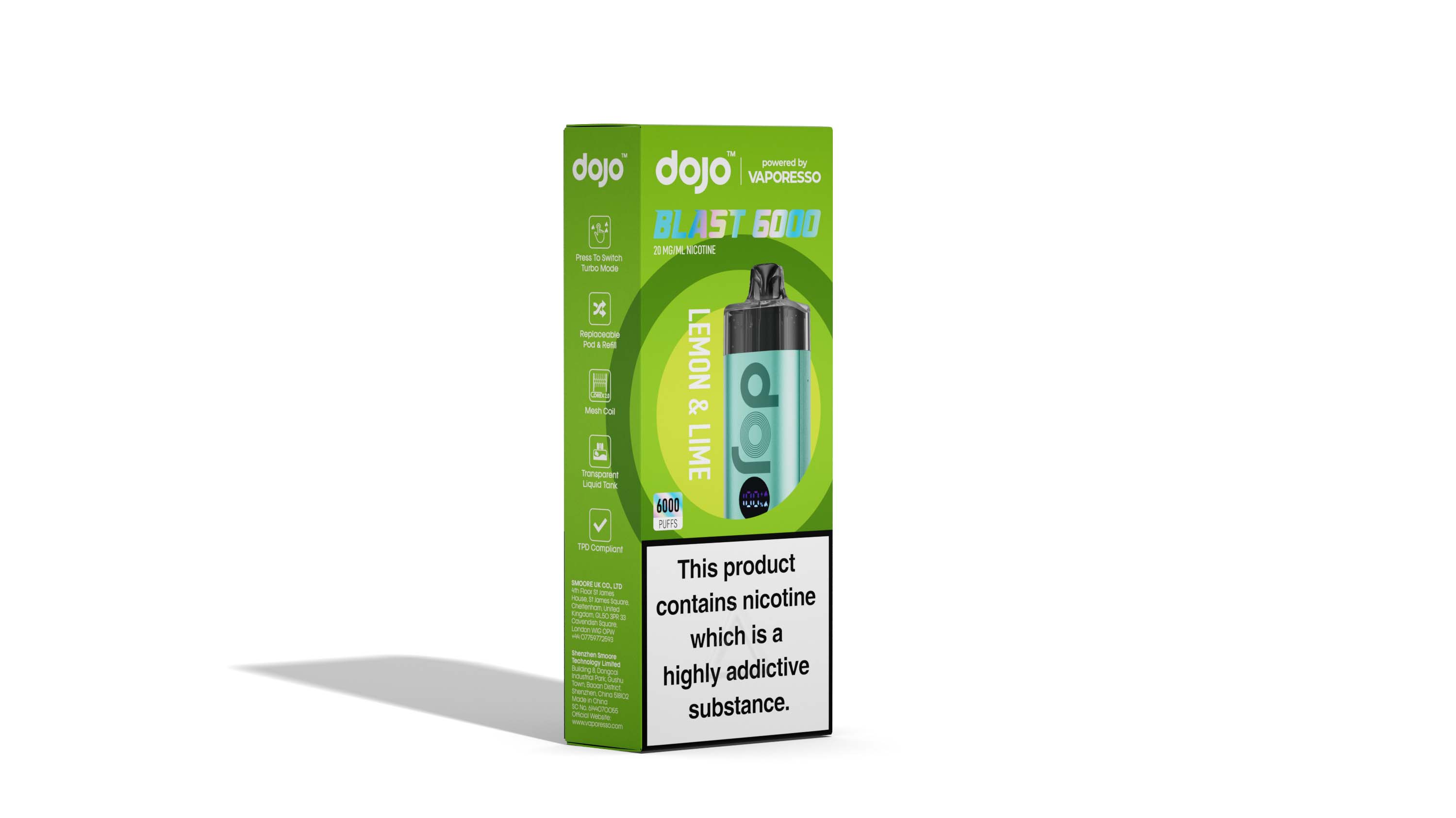 Vaporesso DOJO Blast 6000 Pod Vape Kit 12ml - Lemon Lime