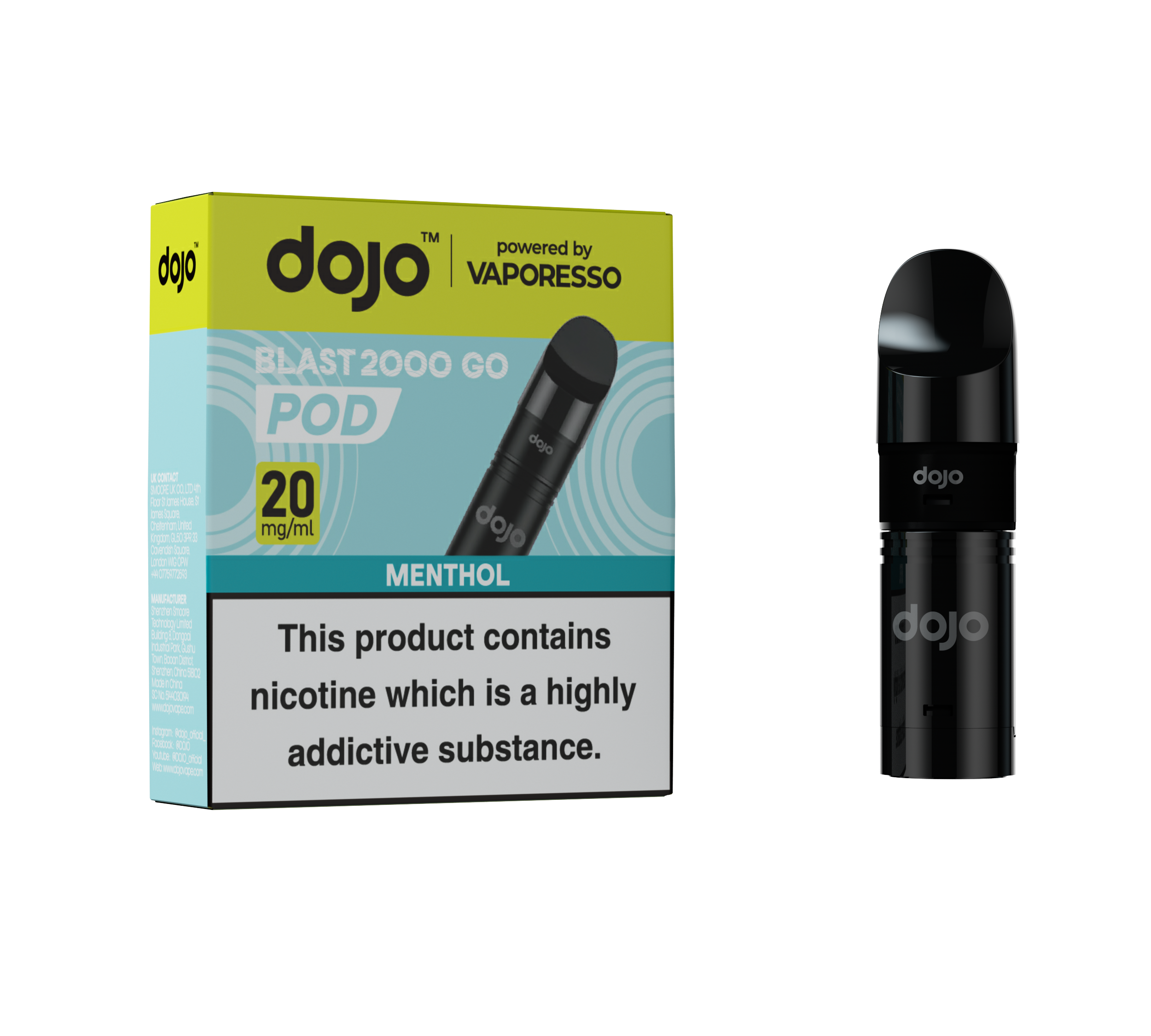 Vaporesso DOJO Blast 2000 Go Refillable Pods - Menthol