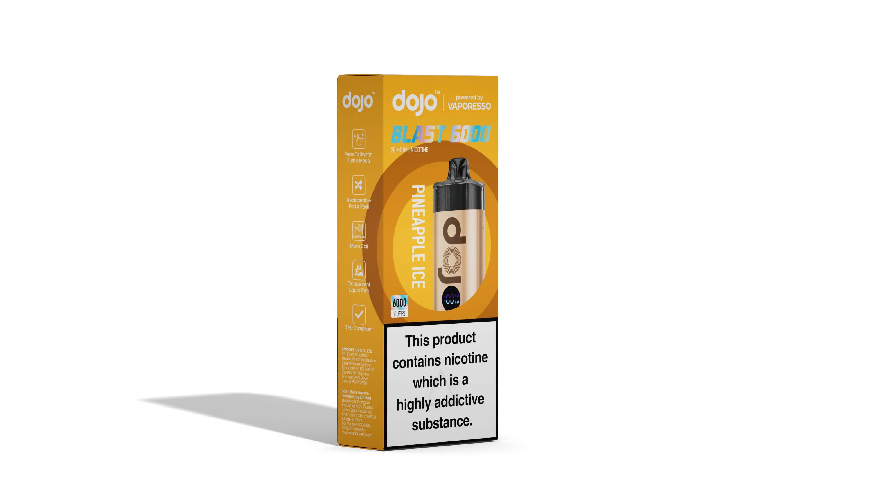 Vaporesso DOJO Blast 6000 Pod Vape Kit 12ml - Pineapple Ice