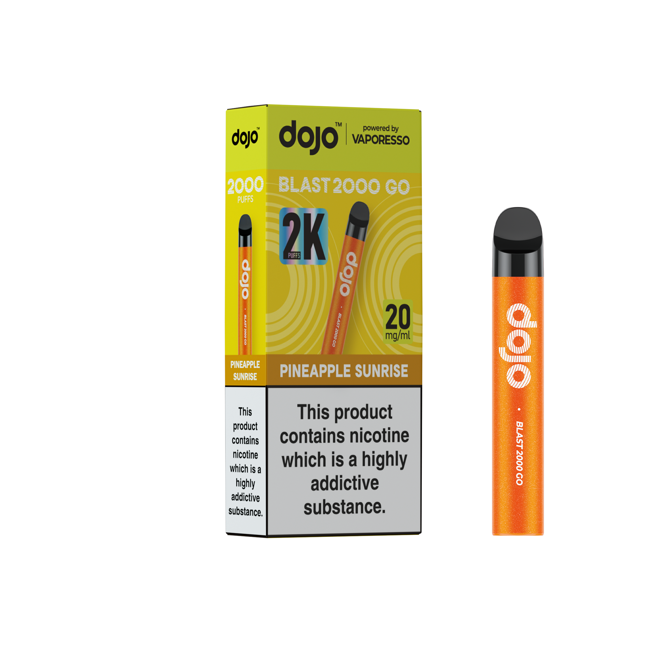 Vaporesso DOJO Blast 2000 Go Pre-filled Pod Vape Kit - Pineapple Sunrise