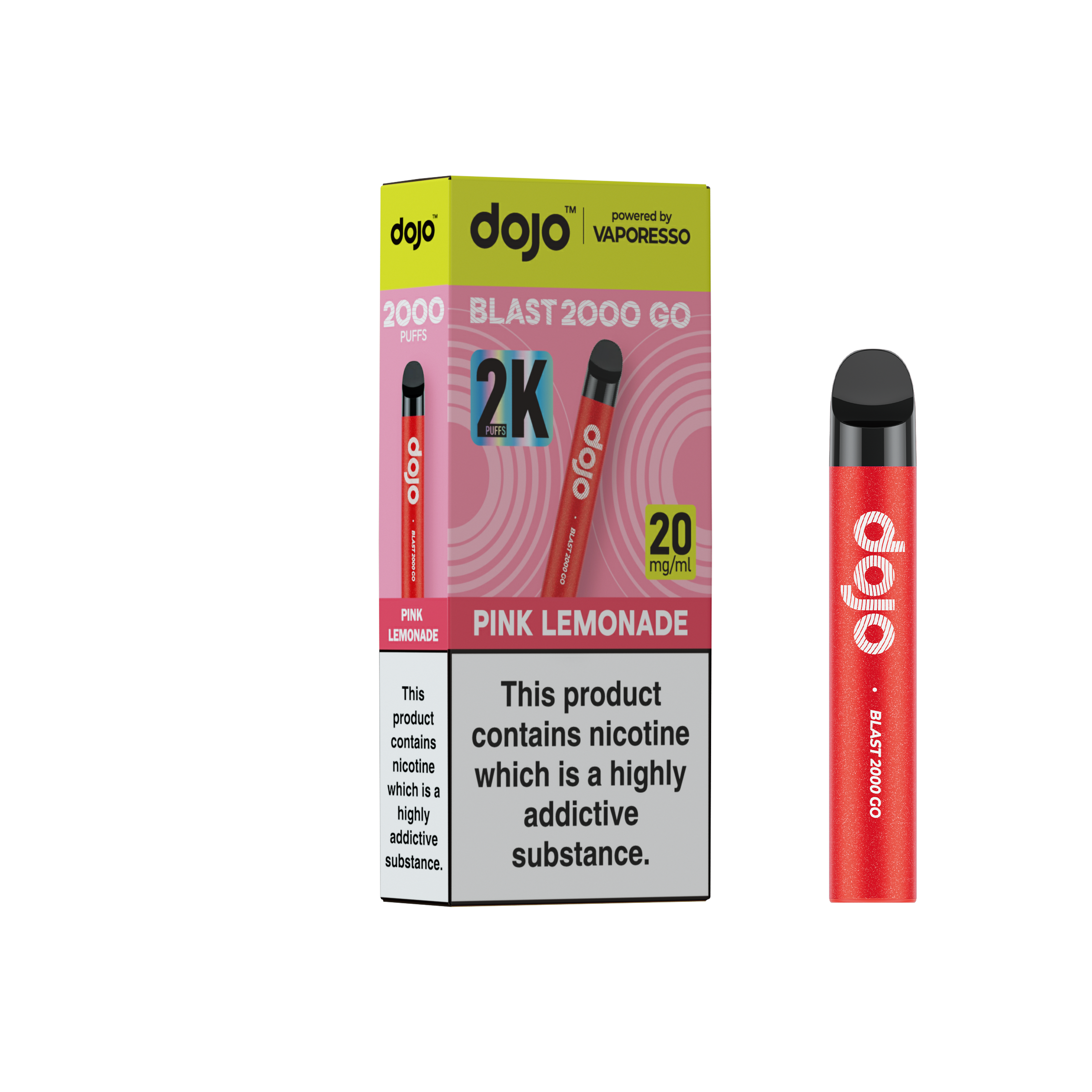 Vaporesso DOJO Blast 2000 Go Pre-filled Pod Vape Kit - Pink Lemonade