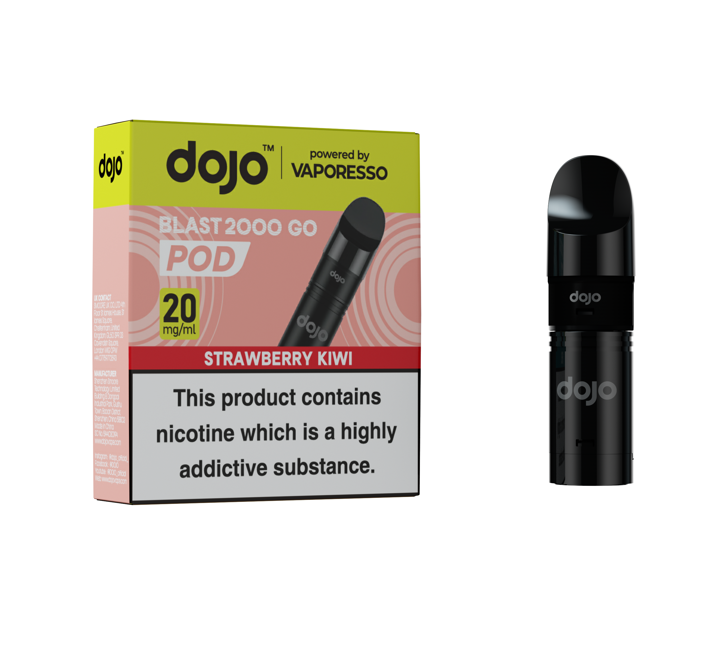 Vaporesso DOJO Blast 2000 Go Refillable Pods - Strawberry Kiwi