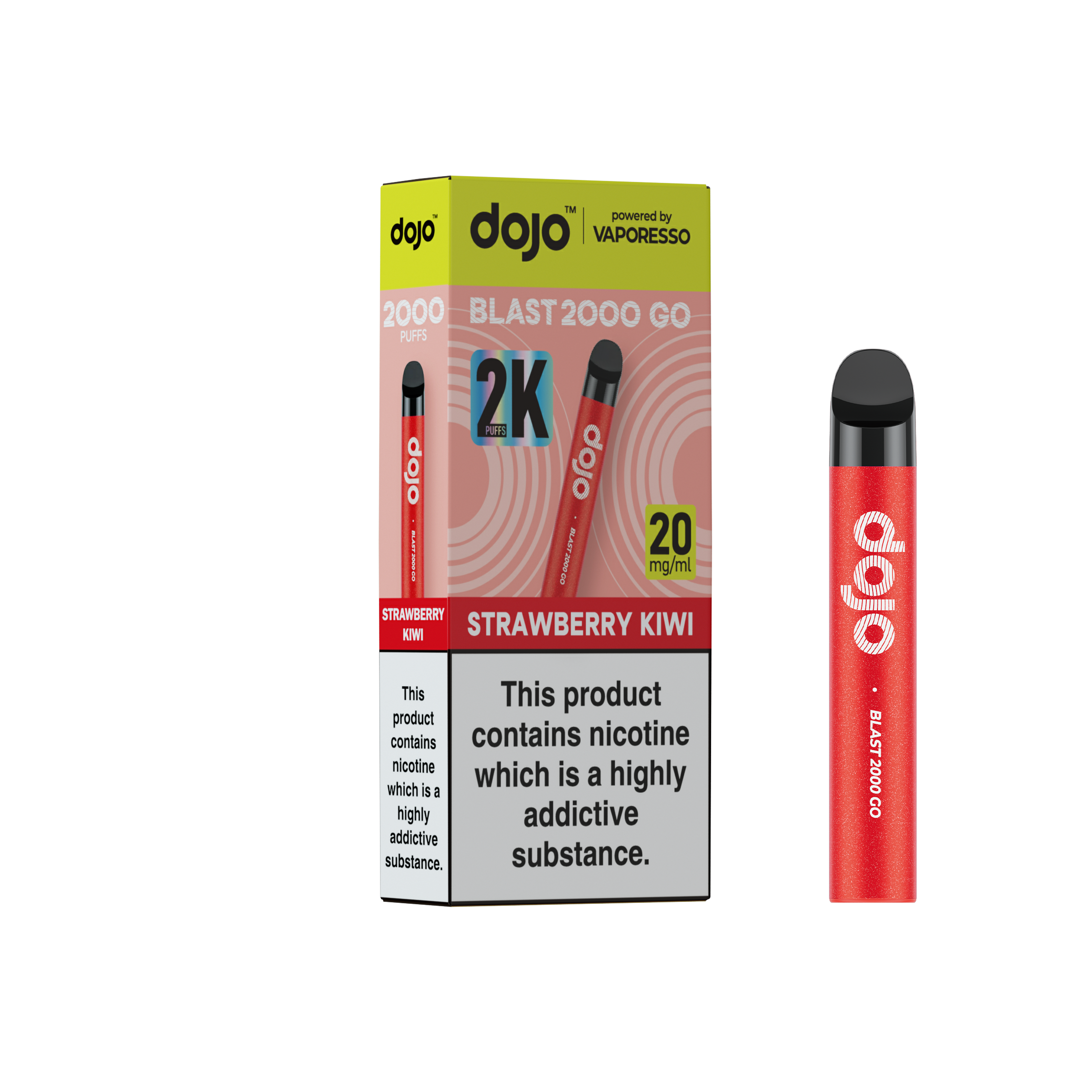 Vaporesso DOJO Blast 2000 Go Pre-filled Pod Vape Kit - Strawberry Kiwi