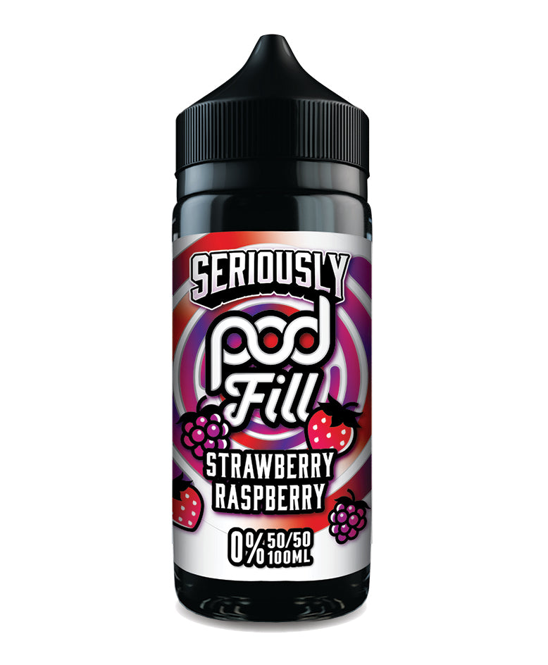 Seriously Pod Fill 100ml - Strawberry Raspberry (FREE NIC SHOTS)