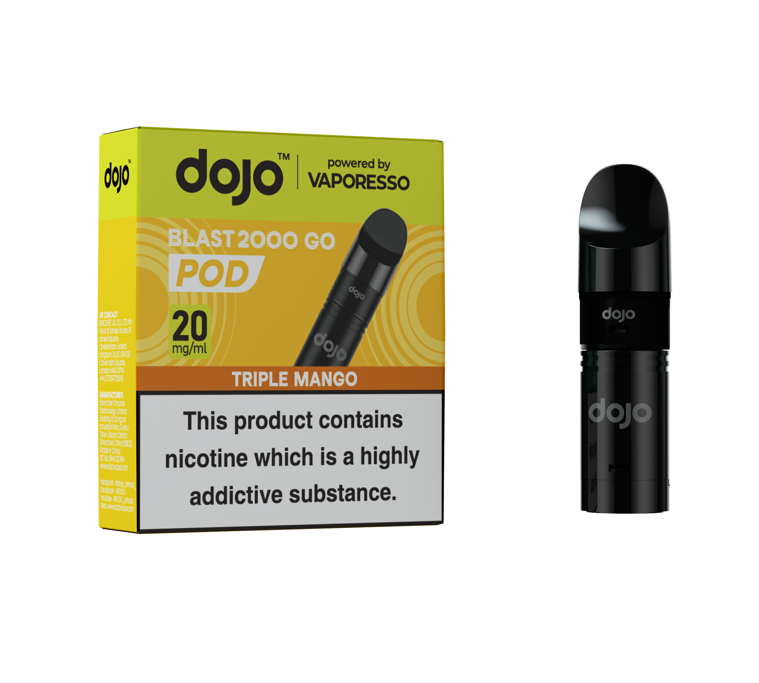 Vaporesso DOJO Blast 2000 Go Refillable Pods - Triple Mango