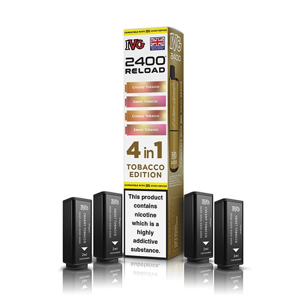IVG 2400 Reload Replacement Pods (4 in 1) - Tobacco Edition