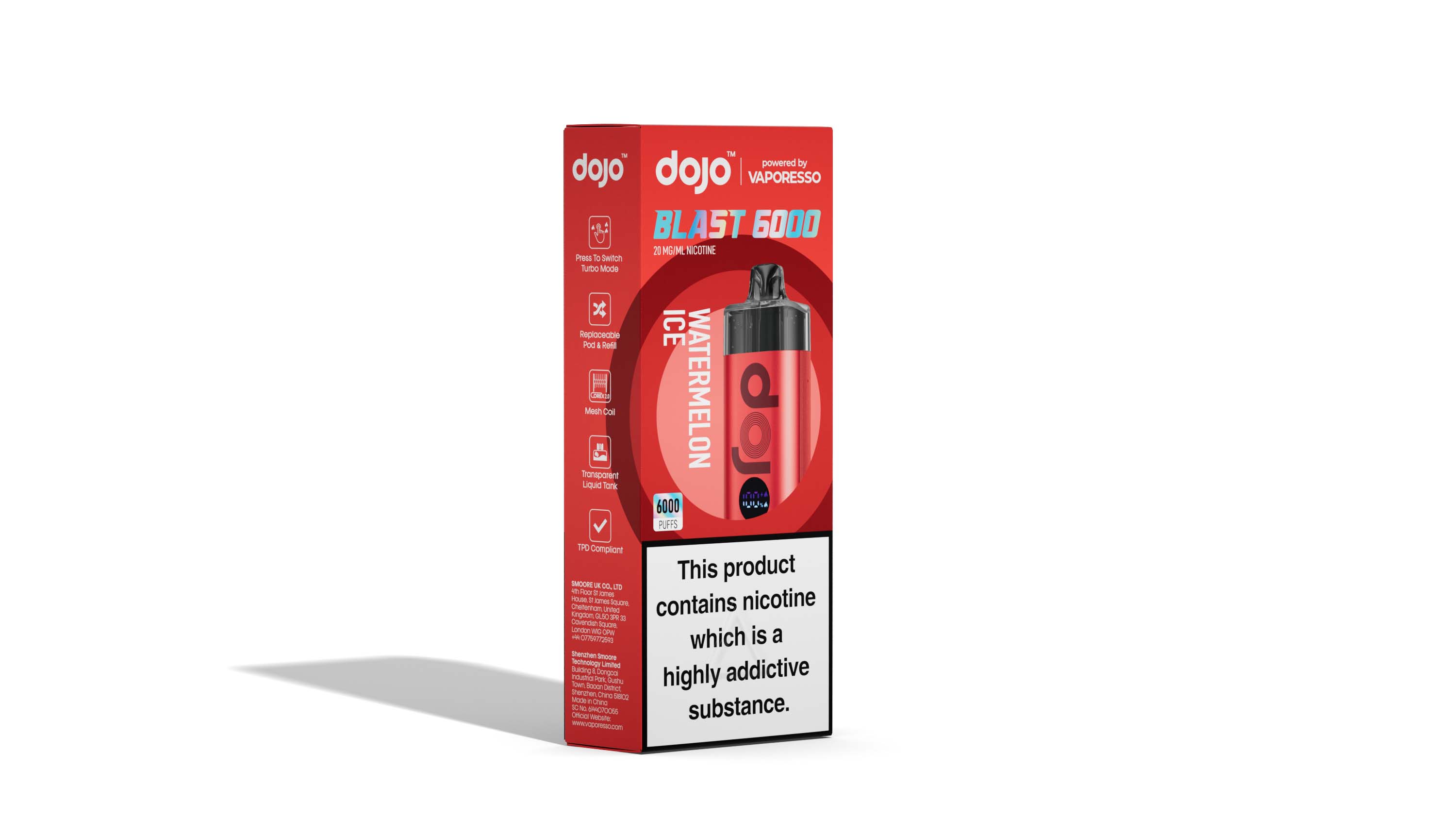 Vaporesso DOJO Blast 6000 Pod Vape Kit 12ml - Watermelon Ice