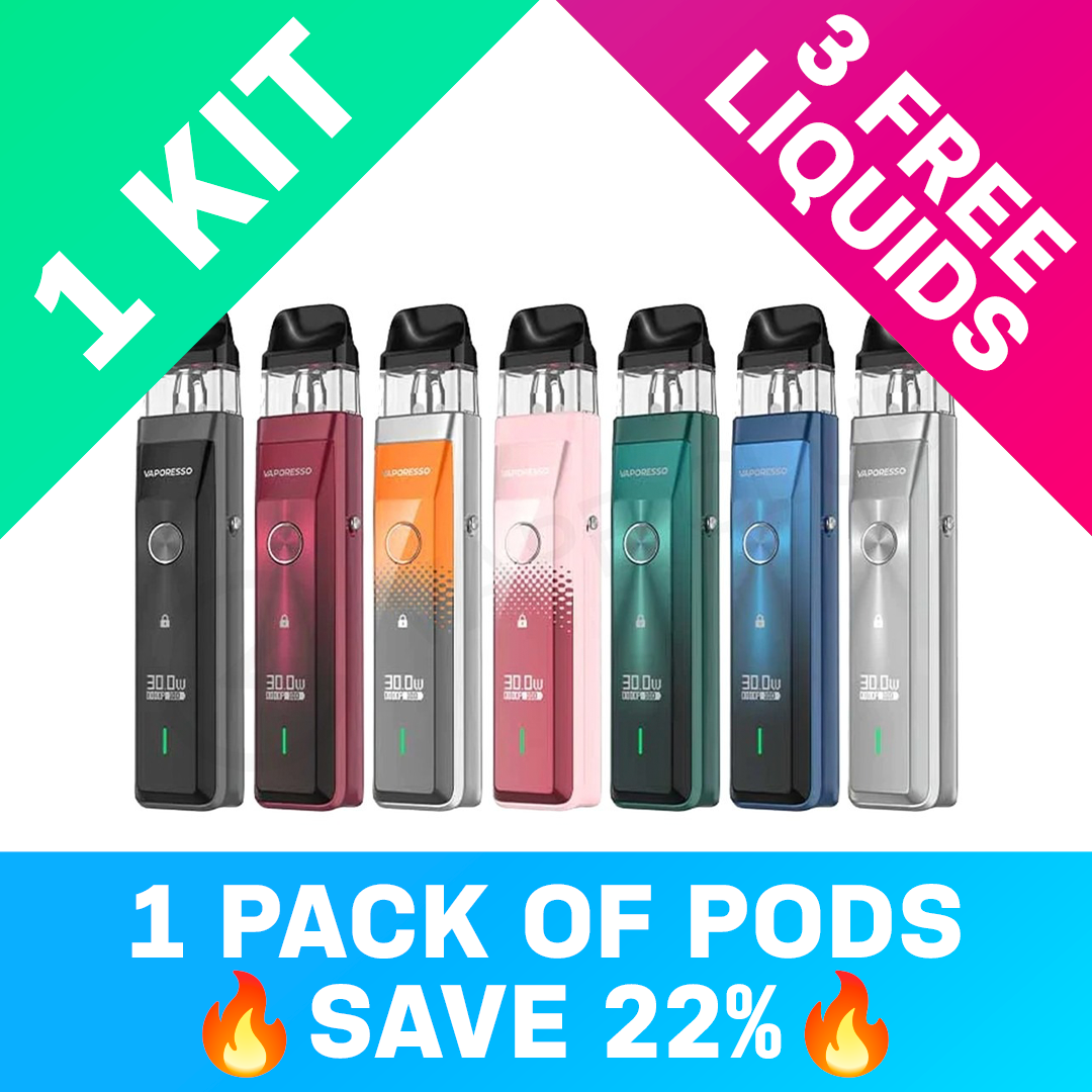 Cleantober Kit Set ⚡️SAVE 22%⚡️ Vaporesso Xros Pro Kit, a Pack of Pods & 3 Free Liquids