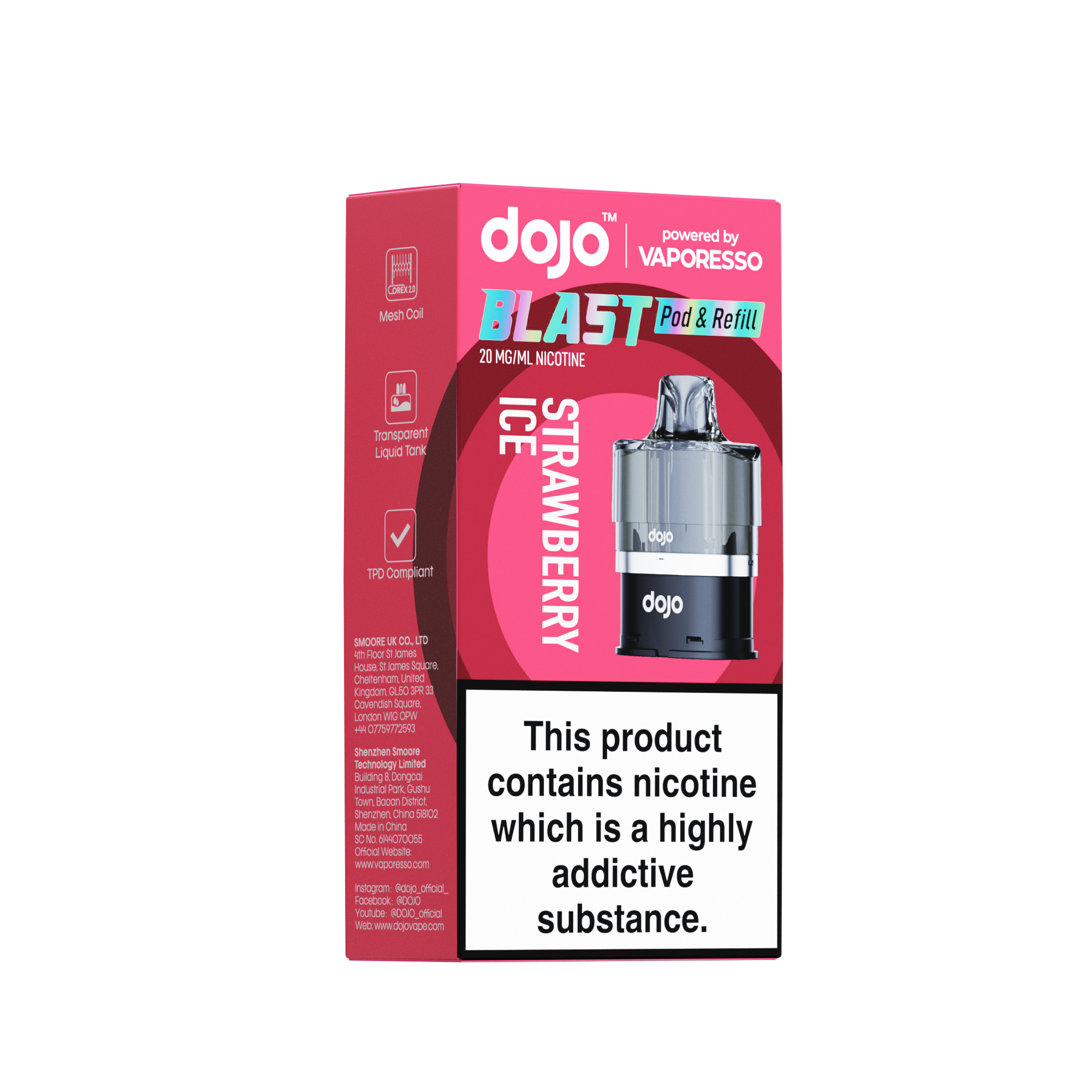 Vaporesso DOJO Blast 6000 Refillable Pod 12ml The Vape Escape Wales & England Vaporesso DOJO Blast 6000 Refillable Pod 12ml The Vape Escape Wales & England