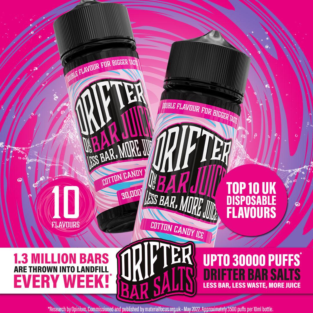 Cotton Candy Ice - Drifter Bar Juice 100ml (Includes 2 Salt Nic Shots) - The Vape Escape Wales | Darth Vaper Wales