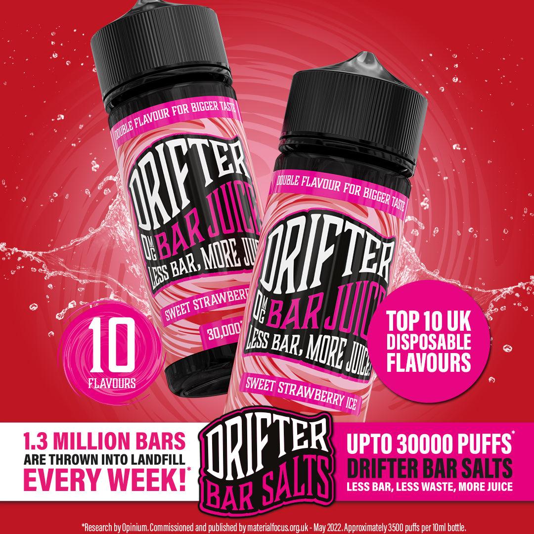 Sweet Strawberry Ice - Drifter Bar Juice 100ml (Includes 2 Salt Nic Shots) - The Vape Escape Wales | Darth Vaper Wales