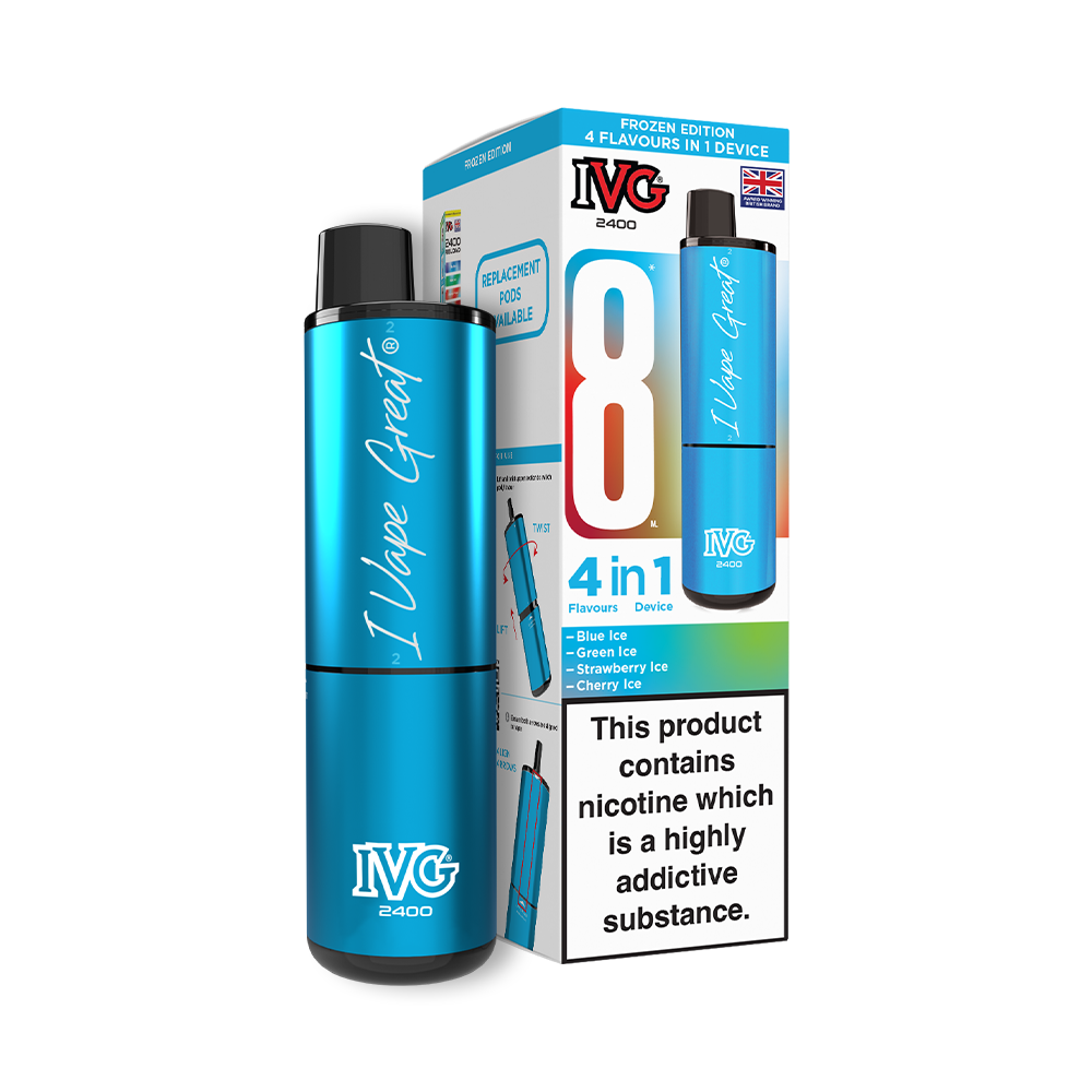 IVG 2400 Big Puff Pre-filled Pod Vape Kit (4 in 1) 🔥2 for £25🔥 - Frozen Edition (4 Flavours)