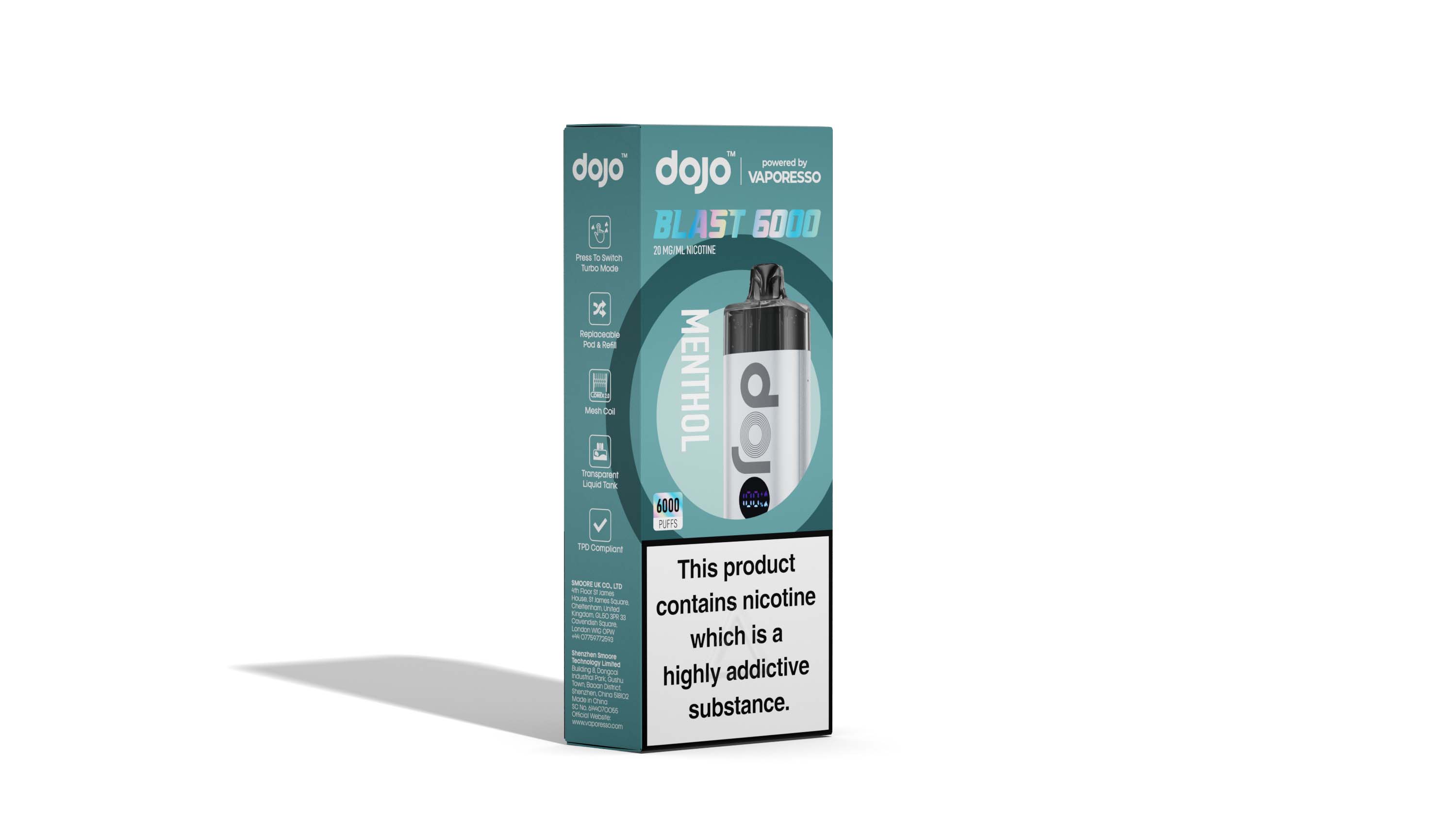 Vaporesso DOJO Blast 6000 Pod Vape Kit 12ml The Vape Escape Wales & England Vaporesso DOJO Blast 6000 Pod Vape Kit 12ml The Vape Escape Wales & England