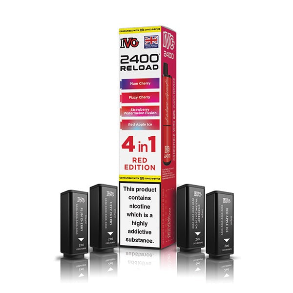 IVG 2400 Reload Replacement Pods (4 in 1) - Red Edition