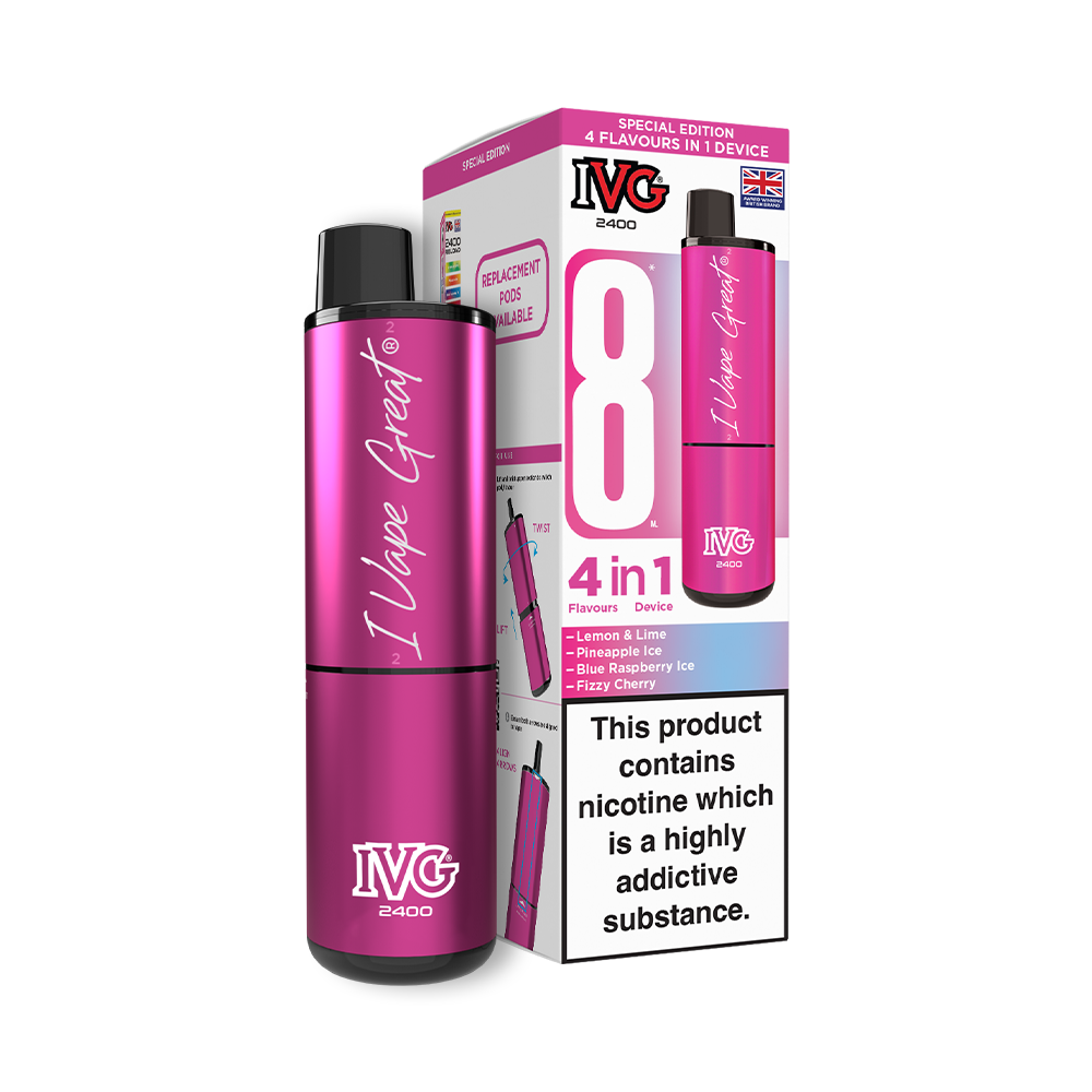 IVG 2400 Big Puff Pre-filled Pod Vape Kit (4 in 1) 🔥2 for £25🔥 - Special Edition (4 Flavours)