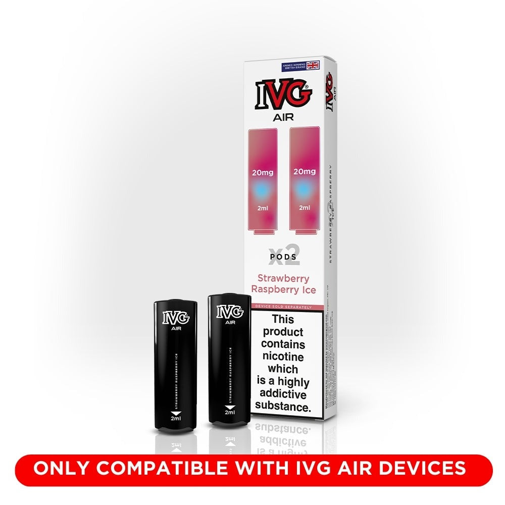 IVG Air Pods (Dual Pack 2 x 2ml) - Strawberry Raspberry Ice