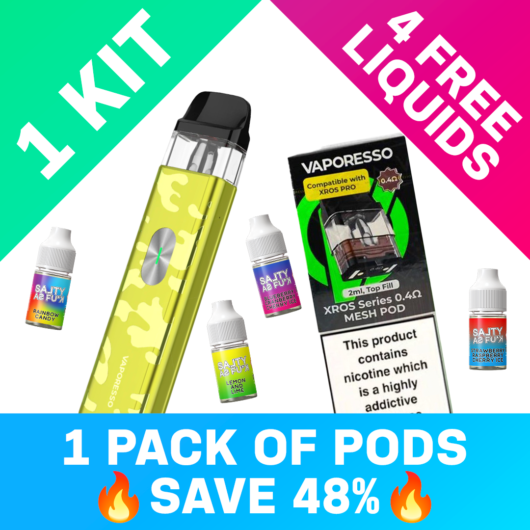 Cleantober Kit Set ⚡️SAVE 48%⚡️ Vaporesso Xros 4 Mini, a Pack Pods & 4 Free Liquids