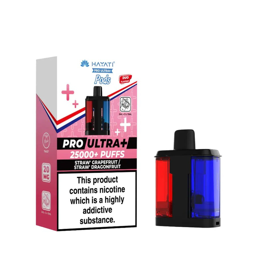 Hayati Pro Ultra Plus 25K Refill Pod - Strawberry Grapefruit/Strawberry Dragonfruit